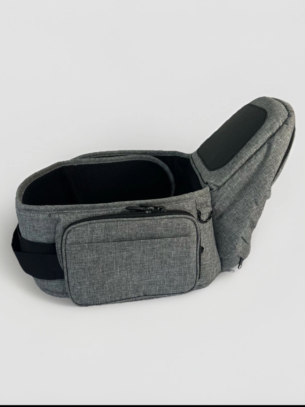 Tushbaby Hip Carrier - Grey Adjustable Quilted Padded Bottle Holder - Picture 3 of 16